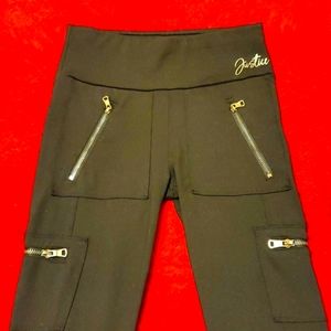 NWOT JUSTICE Girls Pants, Black, Girls Size 10.